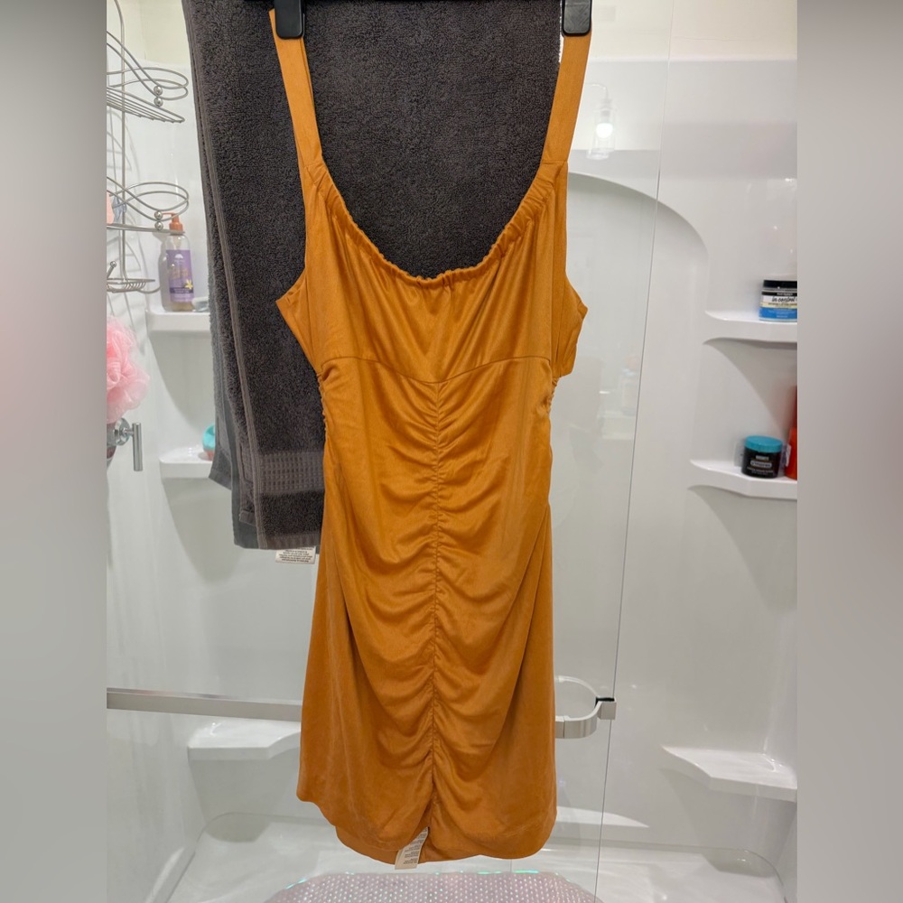 Free people Terracotta Ruched Dress